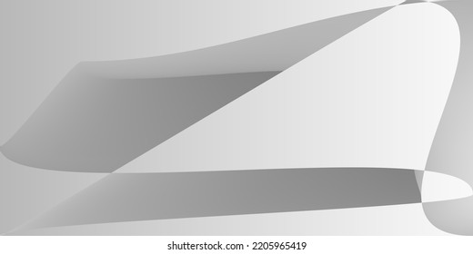 Silver Modern Smooth Grey Horizontal Lines. Layers Digital Fluid Metallic Illustration. Technology Dynamic Gray Minimal Gradient Mesh. Monochromatic Futuristic Alluminium Shape Blurred Background.