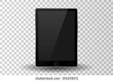 Silver modern tablet PC isolated. Vector illustration