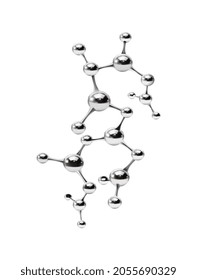 Silver molecule upright on a white background. Vector illustration