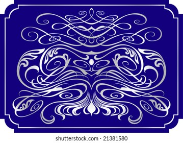 Silver monogram on a dark blue background. This image is a vector illustration and can be scaled to any size without loss of resolution.
