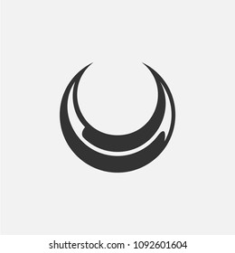 Silver moon. Logo or icon