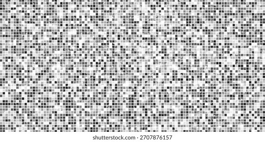 Silber Mosaik Disco Ball Hintergrund mit weißem Spiegel Glitter und hellen Flecken Textur. Glänzende Grautöne Pailletten Muster. Festliche Modededekoration. Die glänzende Weihnachtsmauer. Vektorgrafik.
