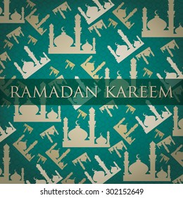 Silver Mosque "Ramadan Kareem" (Generous Ramadan) scatter card in vector format.