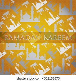 Silver Mosque "Ramadan Kareem" (Generous Ramadan) scatter card in vector format.
