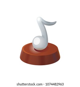 Silver music note icon vector. Music Award. Silver music note 