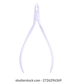 Cortador de unhas prateado. Ícone em um fundo branco. O conceito de beleza e design de unhas. Ilustração vetorial isolada para design de impressão, banner, cartão postal, brochura, folheto.