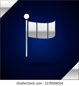 Silver National Ireland flag icon isolated on dark blue background.  Vector Illustration