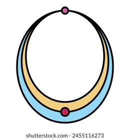 Icono de collar de plata. Contorno de plata collar de Vector de color plano aislado en blanco