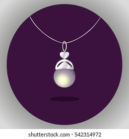 silver necklace with pearls