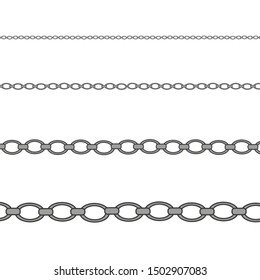 Silver necklace. Platinum chain with a pearl. Luxury shiny jewelry chain, isolated vector illustration for advertising.