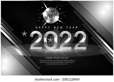 ilustración de diseño vectorial de plata año nuevo 2022