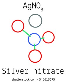 Silver nitrate AgNO3 molecule isolated on white