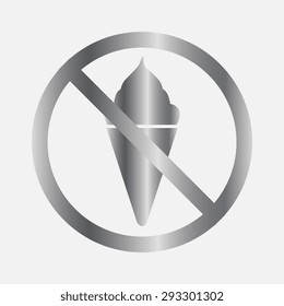 Silver No ice cream symbol