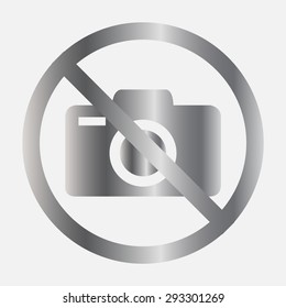 Silver No photo camera vector sign isolated 