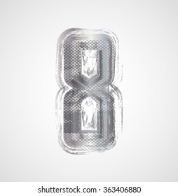 Silver Number Eight.  Abstract Icon. Vector Illustration.