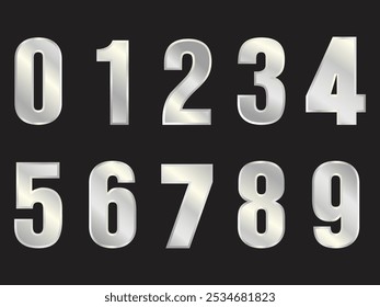 silver number set icon element