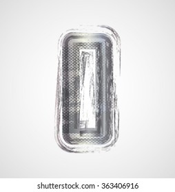 Silver Number Zero. Abstract Icon. Vector Illustration.