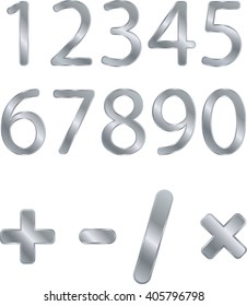 silver numbers, signs of addition multiplication subtraction division, vector