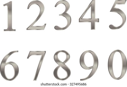 Silver Numbers Vector