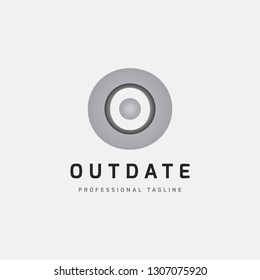 Silver O Letter Dot Logo Design