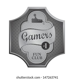 silver old game console art label