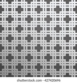 Silver on dark backdrop seamless geometric pattern. Tiled background in style 3D. Endless texture can be used for wallpaper, pattern fills, background of web page, surface textures