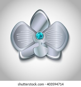 silver orchid on a light background
