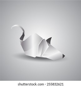 silver origami mouse