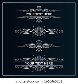 Silver ornament collection vector design