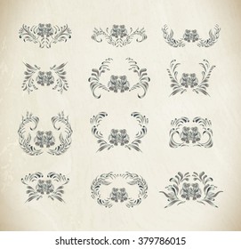 Silver ornament on white background. Vintage vector pattern. Hand drawn abstract background.