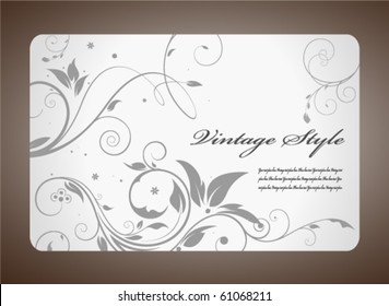 Silver ornamental card