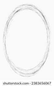 Silver oval metal frame isolated on white. Vector frame for photo. Frame for text, certificate, pictures, diploma