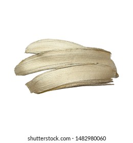 Silver paint brush stroke on white background. Vector illustration. Gray silver paint vector textured abstract brushe.