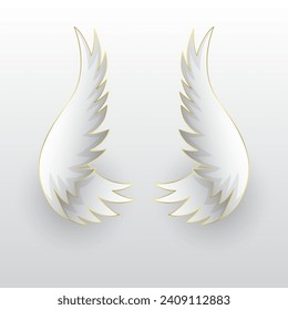 silver pair of angel wings vector