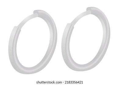 Silver Pair Of Earrings. Vector