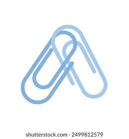 A silver paper clip emoji vector symbol sign icon