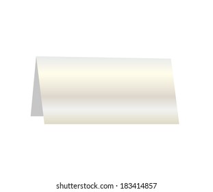 Silver paper table card sign, vector illustration