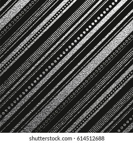 Silver pattern with diagonal stripes . Argent texture. Vintage abstract illustration. Bright sketch surface