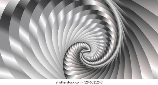 Silver pattern rotating clockwise, abstract image