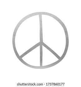 Silver Peace Symbol - Vector Decoration