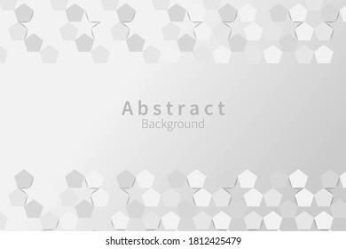 Silver Pentagon Geometric Background. Horizontal Cut Pentagon Pattern concept. Vector Design.