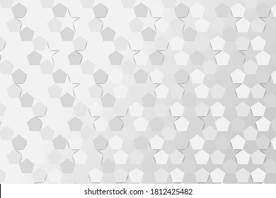 Silver Pentagon Geometric Background. Pentagon Star pattern concept. Vector Design.