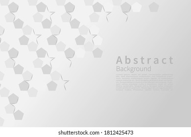 Silver Pentagon Geometric Background. Top Corner Pentagon Pattern concept. Vector Design.