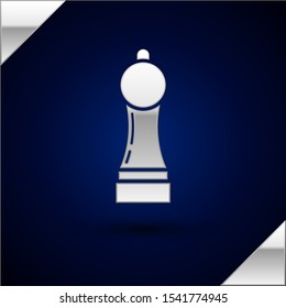 Silver Pepper icon isolated on dark blue background. Cooking spices.  Vector Illustration