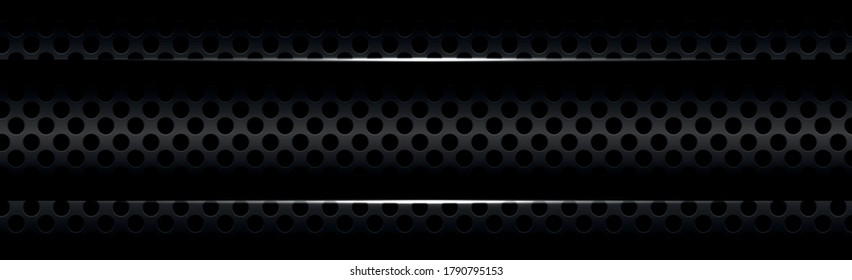 Silver perforated iron with white reflections - Vector