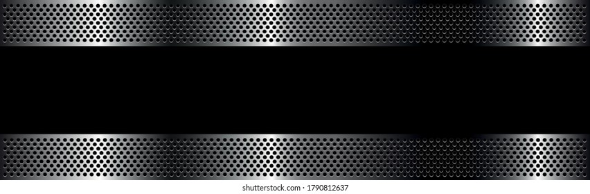 Silver perforated iron with white reflections - Vector
