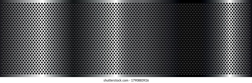 Silver perforated iron with white reflections - Vector