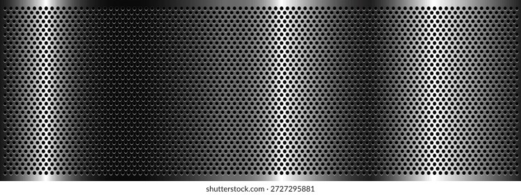 Plancha perforada plateada con reflejos blancos - Ilustración vectorial