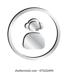 Silver Phone Operator Icon