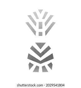 Silver Pineapple Shape - Vector Symbol